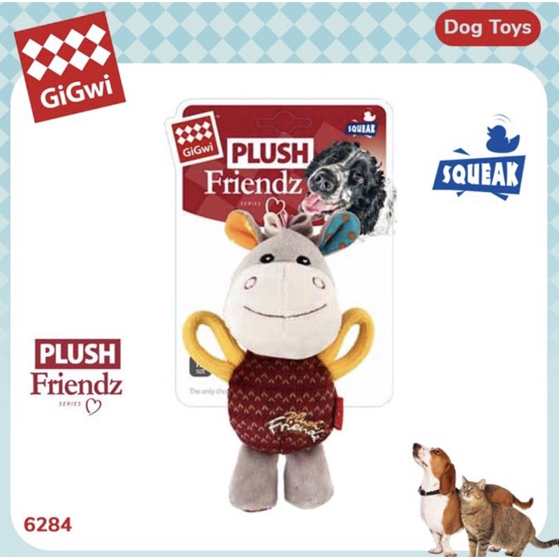 Donkey Plush Friendz With Squeaker Dog Toy