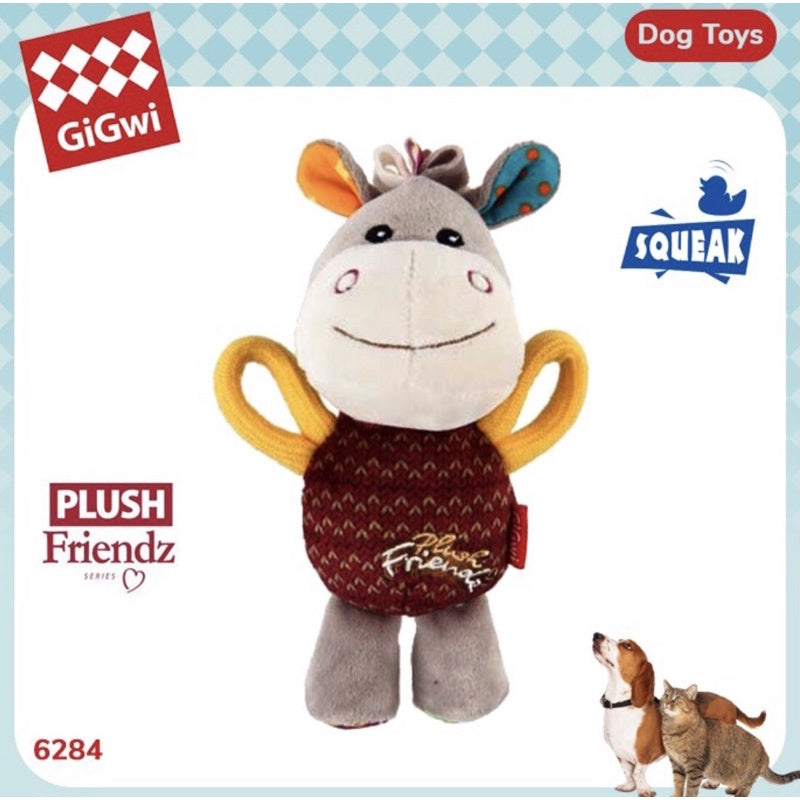 Donkey Plush Friendz With Squeaker Dog Toy