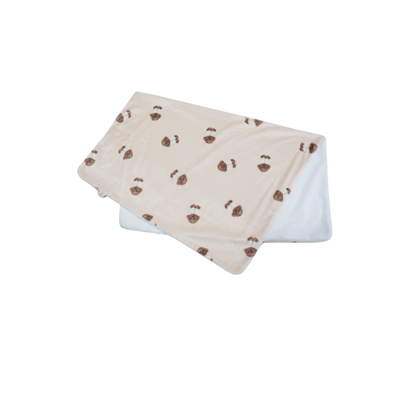 Miniter Red Poodle Pet Blanket - L Cream
