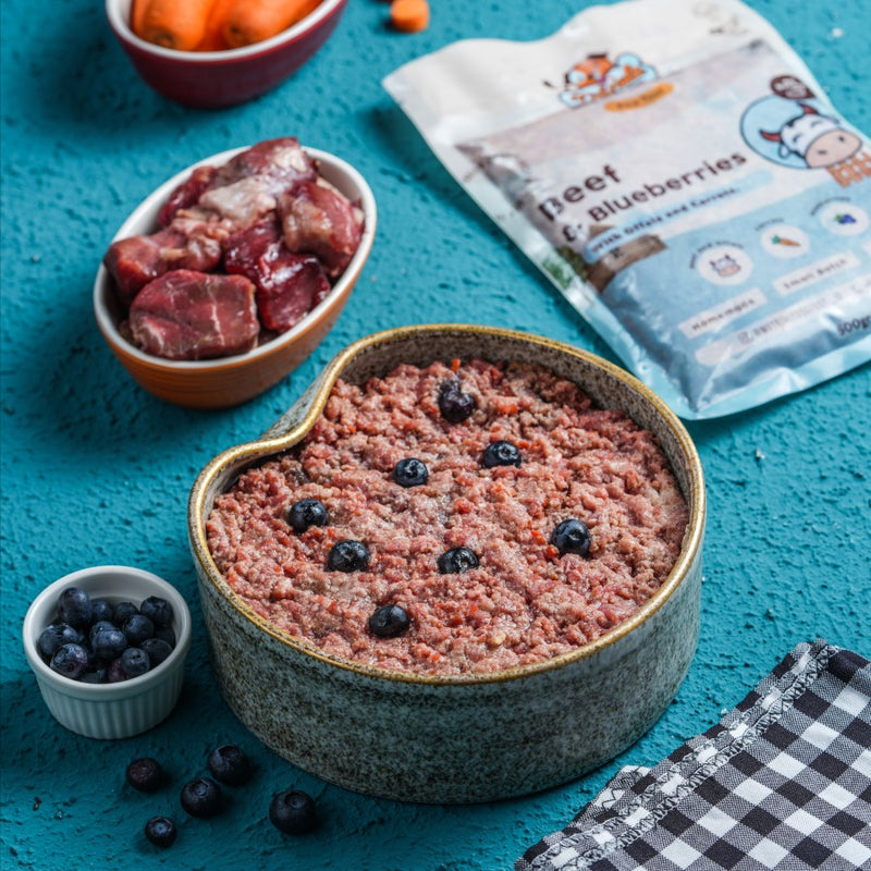 Beef with Offals, Carrots and Blueberries Raw Dog Food