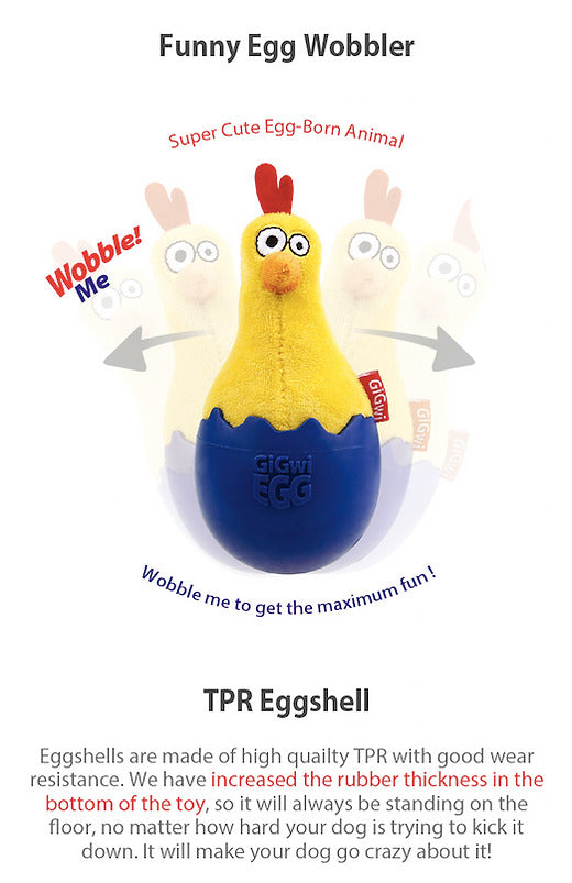 Cock Egg Wooble Fun Dog Toy