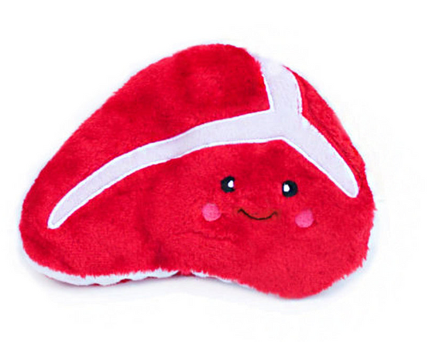 ZippyPaws NomNomz - Steak Squeaky Plush Dog Toy