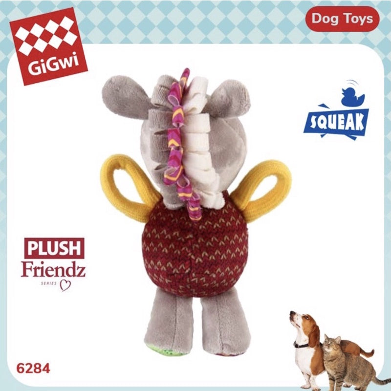 Donkey Plush Friendz With Squeaker Dog Toy