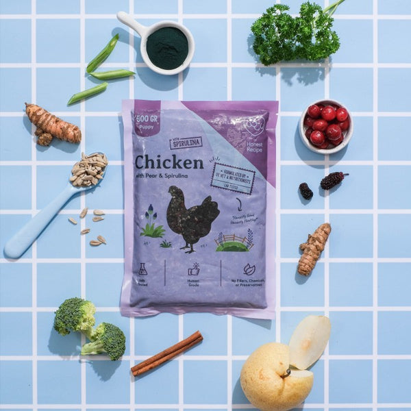 Chicken Pear & Spirulina Raw Dog food - Puppy