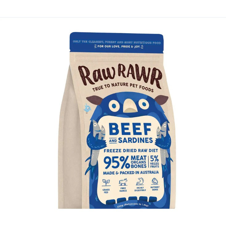 Beef & Sardines Raw Freeze Dried Dog & Cat Food