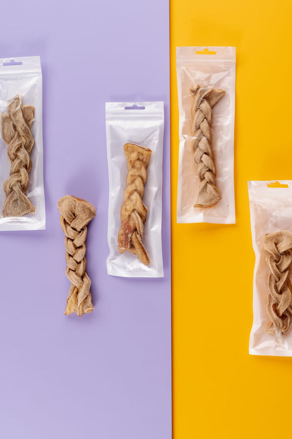 Braided Cow Skin Chew Dog Treats