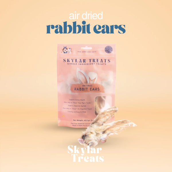 Air Dried Rabbit Ears With Fur Dog and Cat Treats