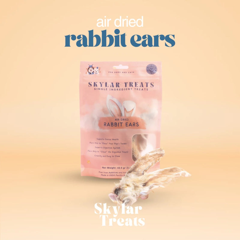 Air Dried Rabbit Ears With Fur Dog and Cat Treats