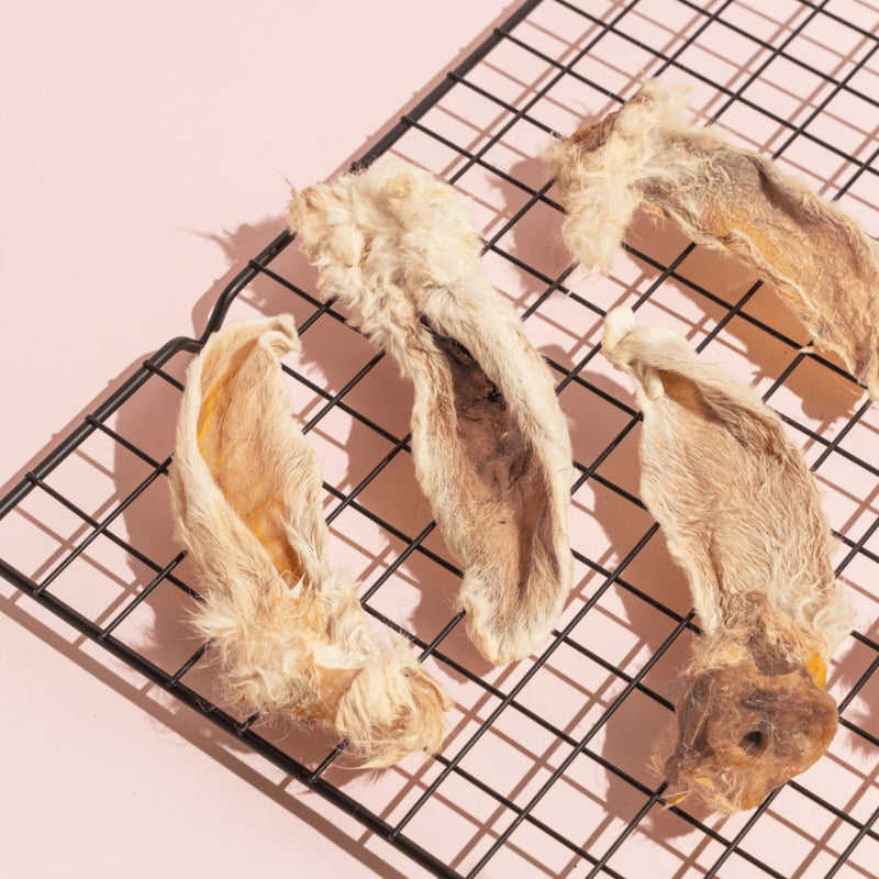 Air Dried Rabbit Ears With Fur Dog and Cat Treats