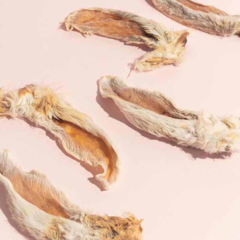 Air Dried Rabbit Ears With Fur Dog and Cat Treats