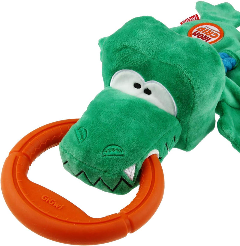 Iron Grip Crocodile Plush Tug Toy With Tpr Handle Dog Toy