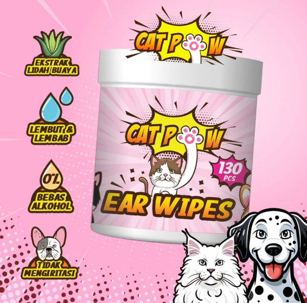 CATPOW Aloe Vera Ear Wipes For Cats and Dogs