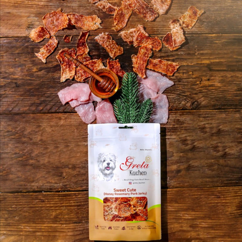 Sweet Cute Honey Rosemary Pork Jerky Dog Treats