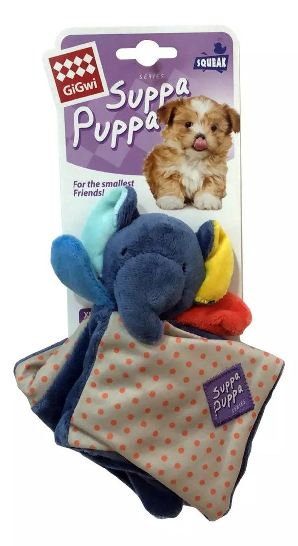 Suppa Puppa Elephant With Squeaker & Crinckle Paper Small Dog Toys