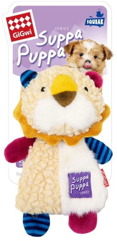 Suppa Puppa Lion Squeaker Crinkle Inside 18cm Dog Toy