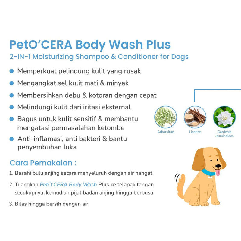 PetO'CERA Body Wash Plus For Dogs