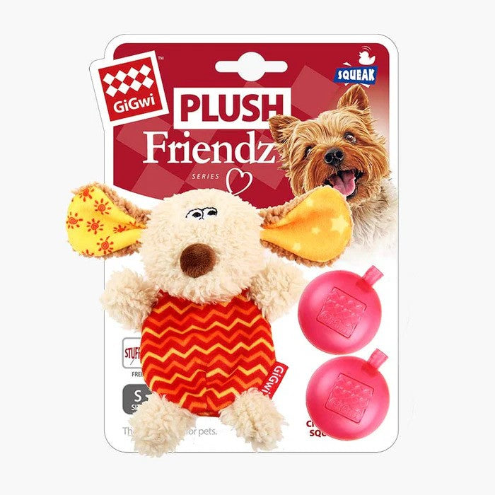 Plush Friendz With Refillable Squeaker Dog Toy