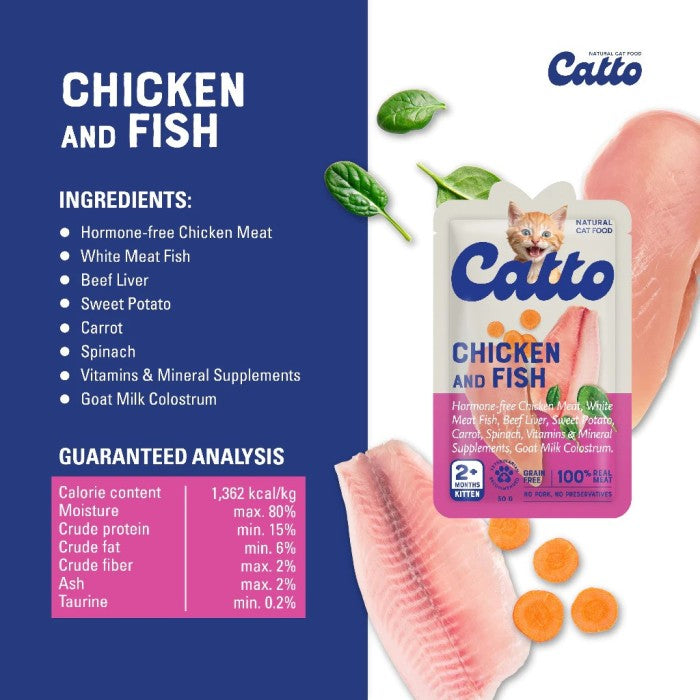 Catto Chicken & Fish Kitten Wet Food