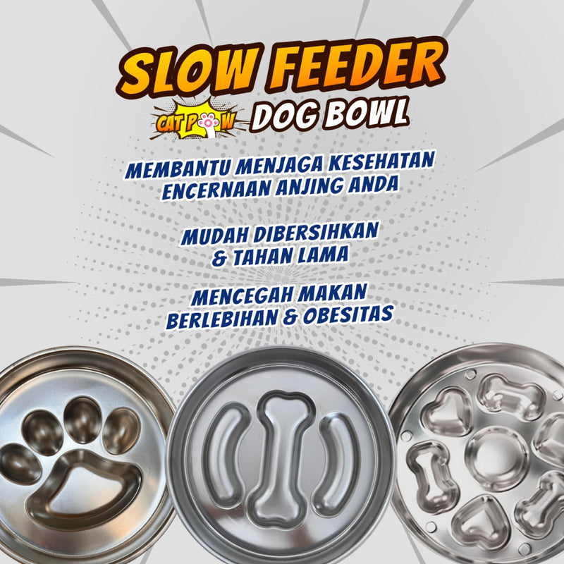 Stainless Steel Slow Feeder Dog Bowl