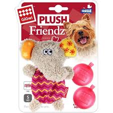 Plush Friendz With Refillable Squeaker Dog Toy