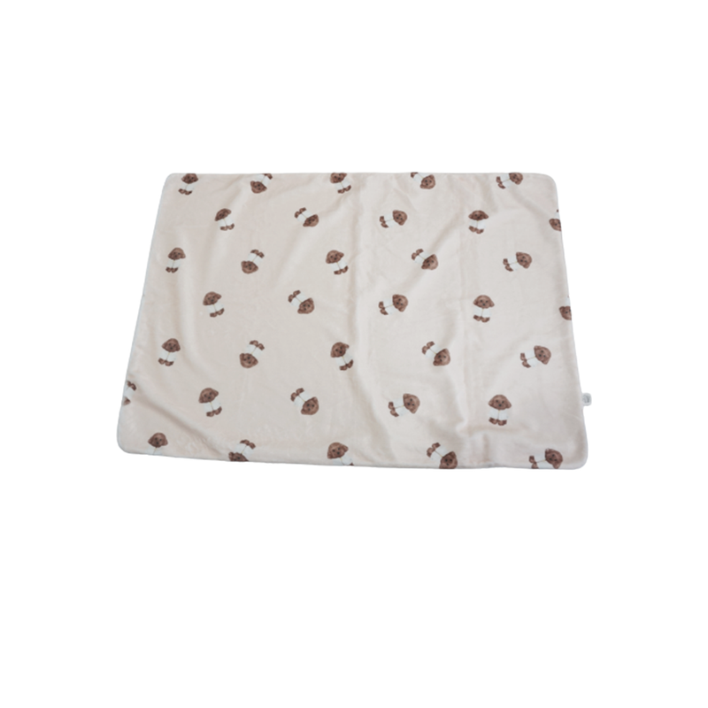 Miniter Red Poodle Pet Blanket - L Cream
