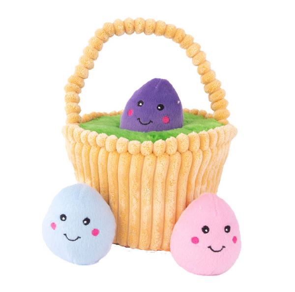 ZippyPaws Zippy Burrow - Easter Egg Basket Dog Toy