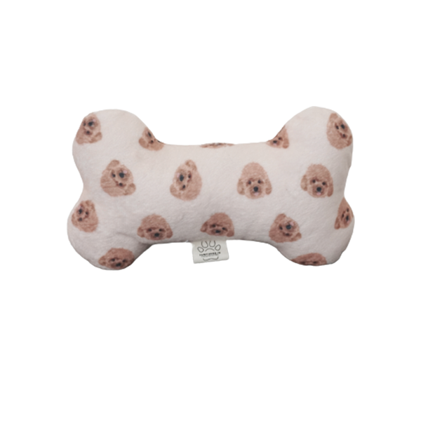 Bone Pillow for Pets - Red Toy Poodle