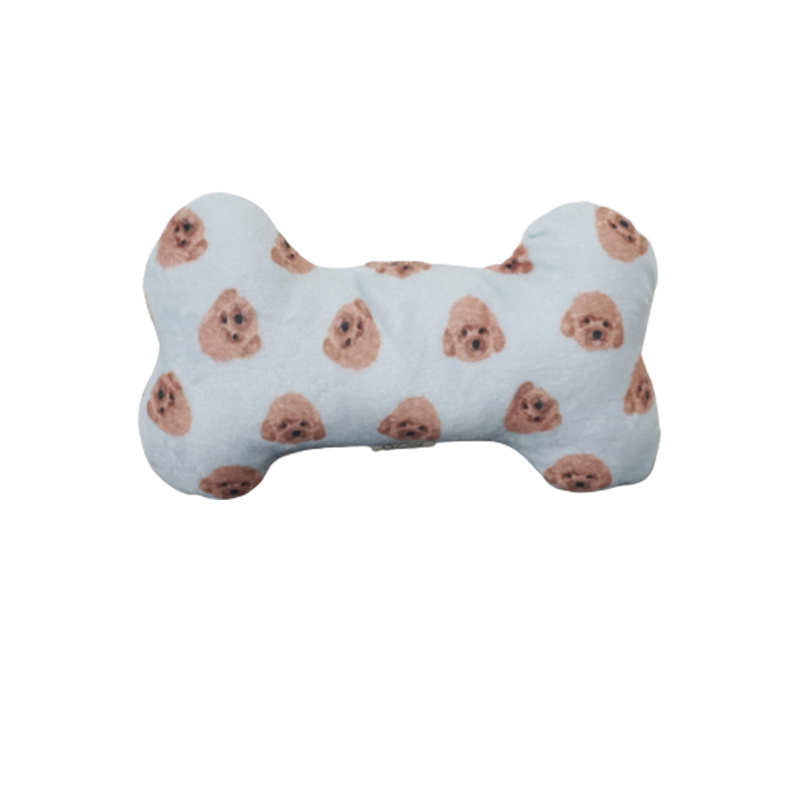 Bone Pillow for Pets - Red Toy Poodle