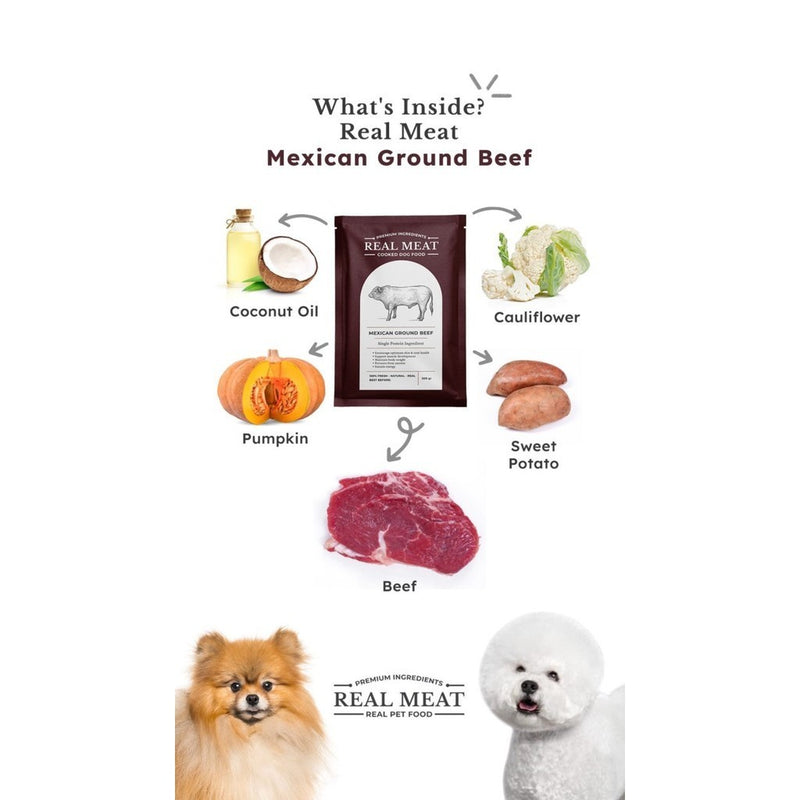 Mexican Ground Beef Cooked Dog Food